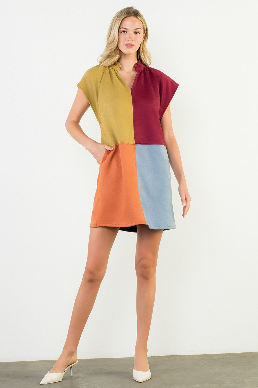 short sleeve color block dress Navycore Short Sleeve Color Block Trimmed 36.5 Inch Dress UPF50+ Acegolfs